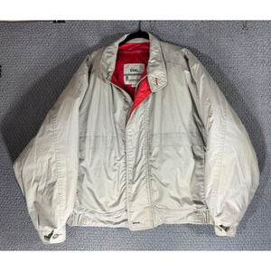 Vintage London Fog Jacket Grey w/ Red Trim Removable Liner Windbreaker / Men L